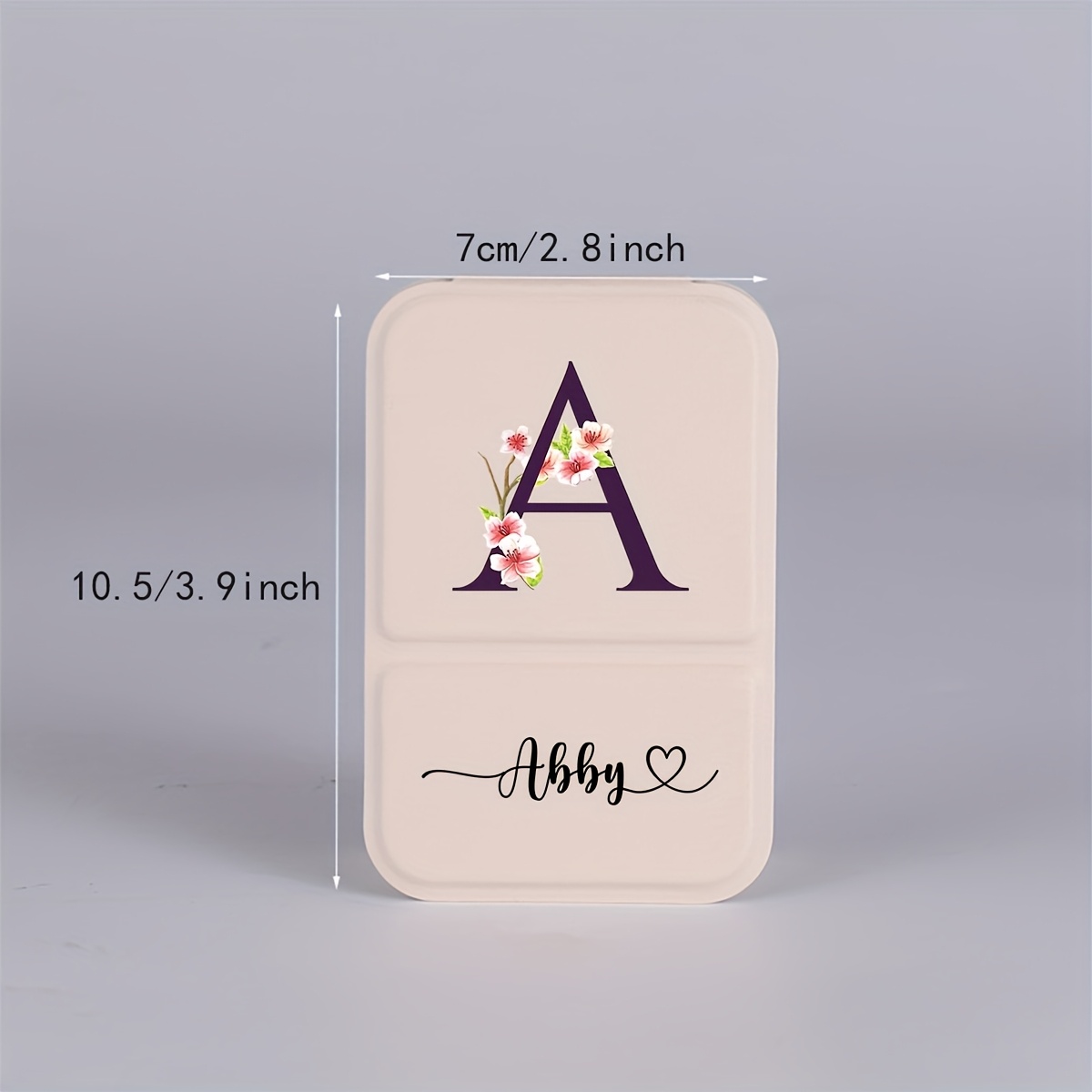TEMU 1pc Espejo de Maquillaje Mini de Cuero Personalizado con Florales, Espejo de Escritorio para Dormitorio , para Damas de Honor de Boda, Espejo