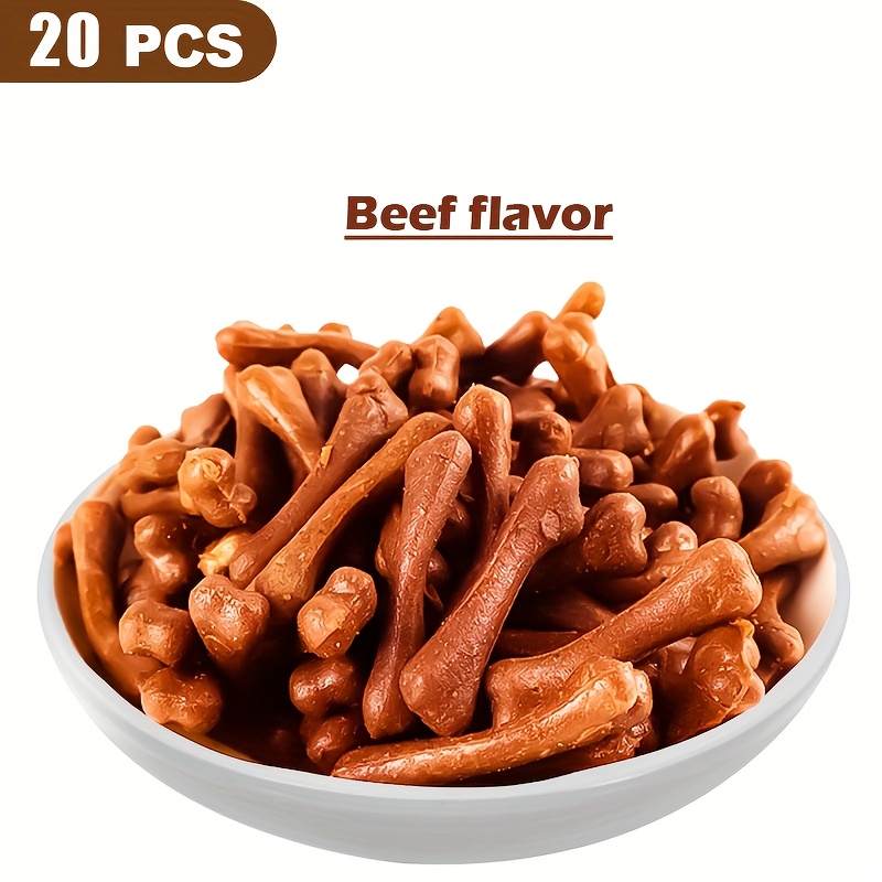 TEMU 20pcs Dog Chew Bones For Small Medium Large Dogs - Long-lasting Dental Sticks For Puppies And Adults, Teeth Cleaning Snacks For Training,
