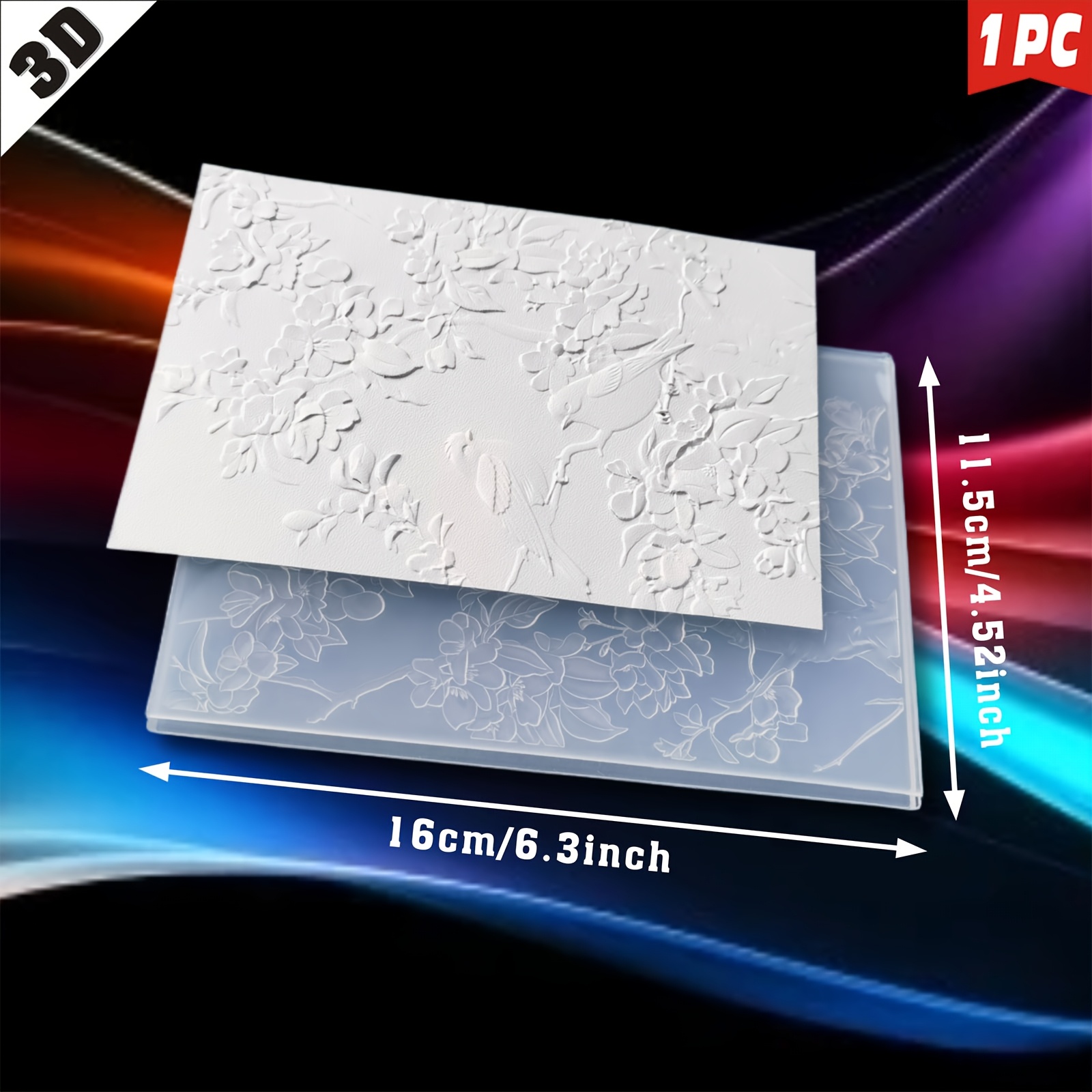A 3d Plastic Embossed Folder Decorated With Flower And Bird Patterns, Suitable For Crafts, Collages - Embossing Templates, Used For Paper Art And Photo