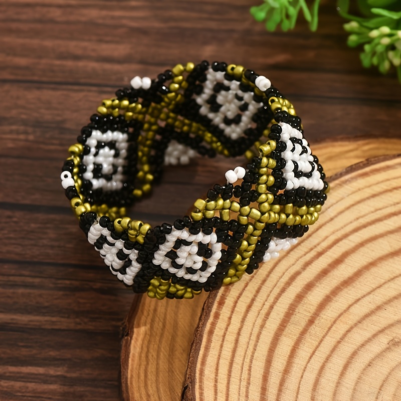 Boho Beaded Bracelet for Women Geometric Pattern Unique Variations