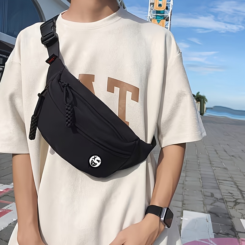Trendy And Cute Fashion Chest Bag For Boys, A Casual Shoulder Bag, Crossbody Bag, And Sporty Waist Pack For Students