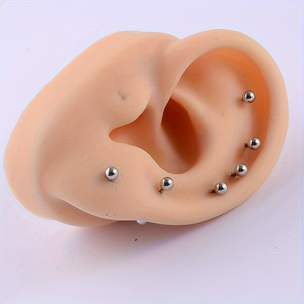 10pcs Stainless Steel Minimalist Ear Piercing Studs, Daily Wear