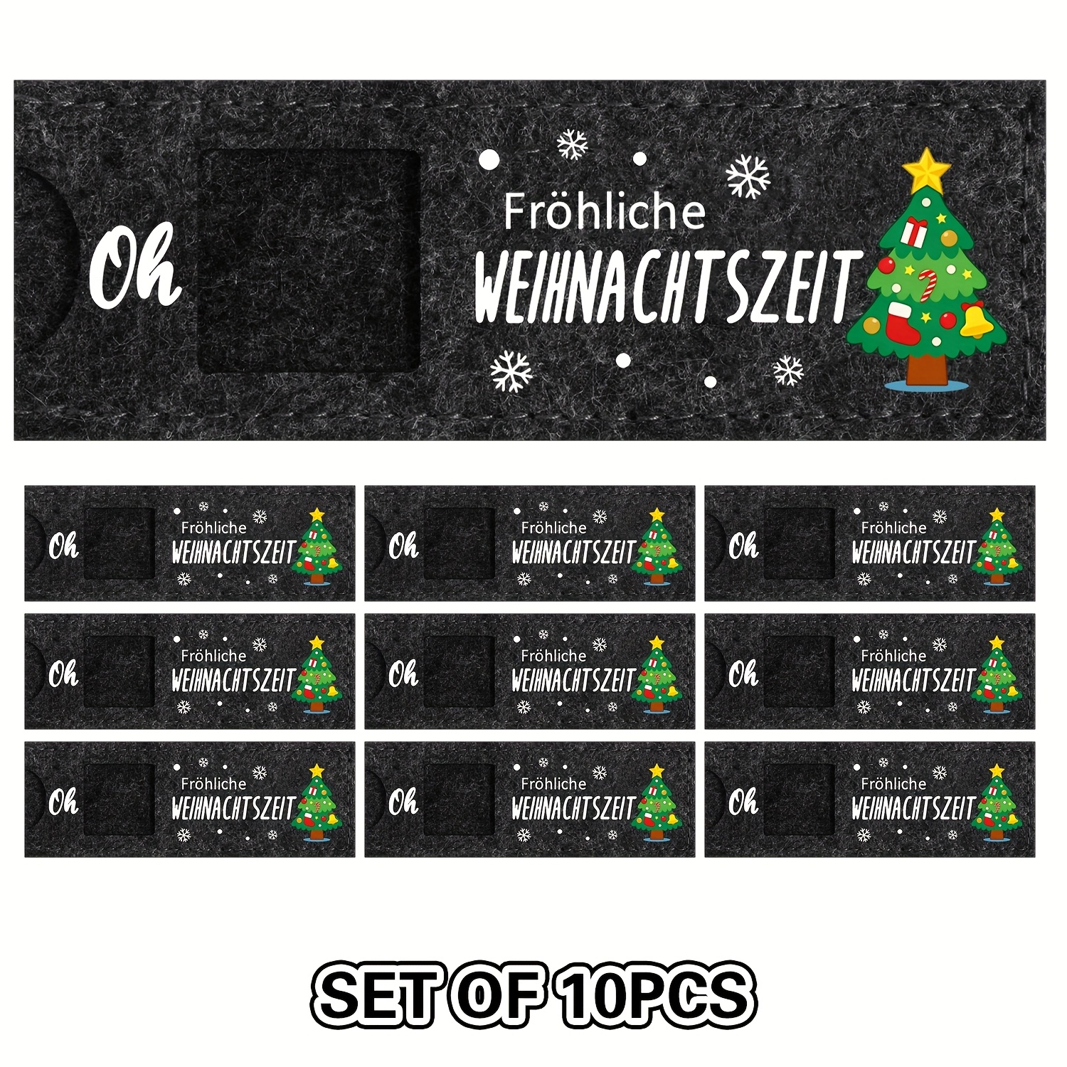 Image of 10 Felt Christmas Gifts - German - Christmas Time - Party Gift Box Packaging - Chocolate Gift Box - Packaging Bags - Suitable For Family, , Colleagues, , Etc. - Does Not Chocolate