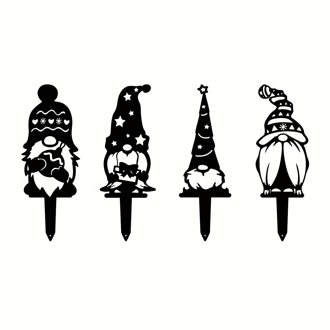 Image of Deco Christmas Garden Signs, Santa Claus Silhouette Outdoor Decorations, Polypropylene Material Suitable For Flower Beds, Parks And Commercial Lawn Decoration