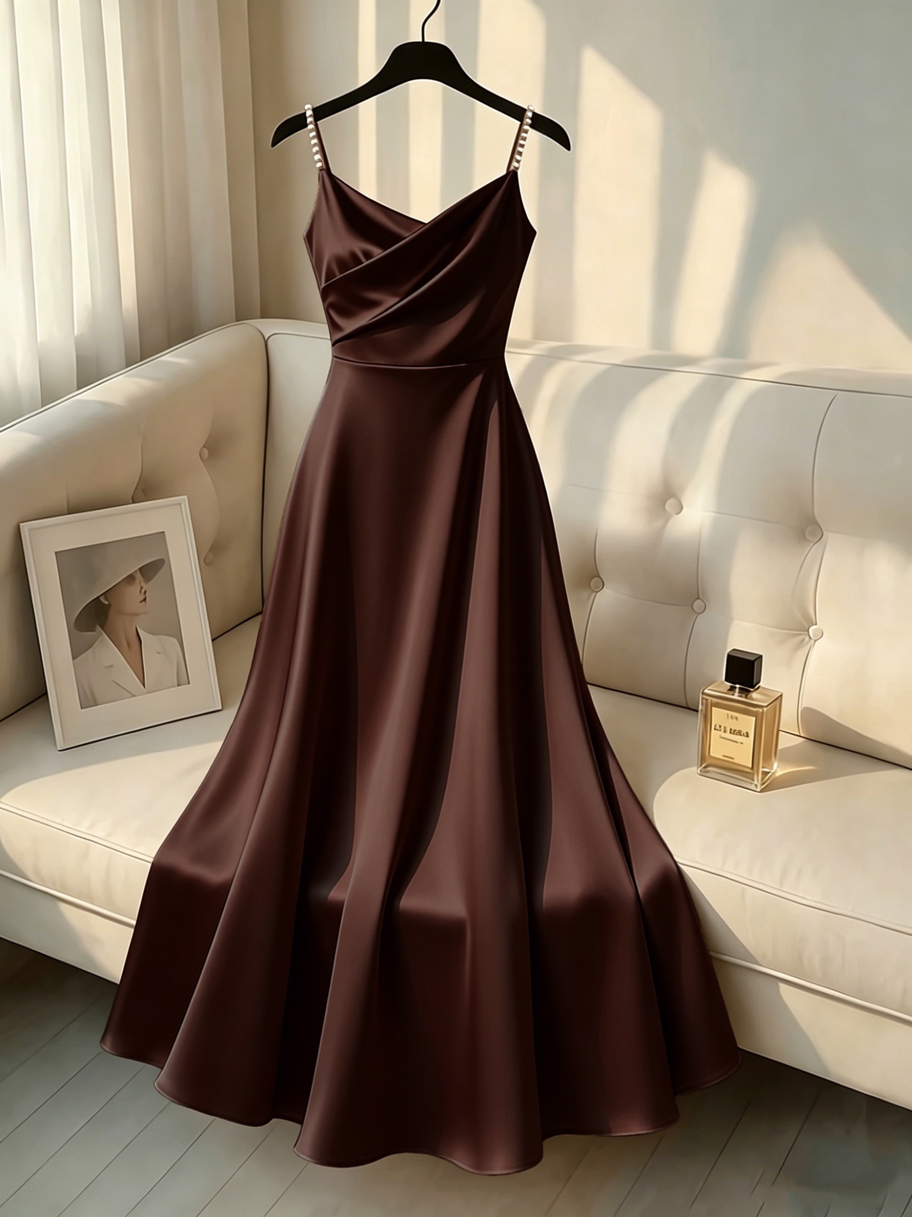 brown open back maxi dress Timeless Halter Maxi Dress – Hand-Dyed Open Back Dress with High Slit