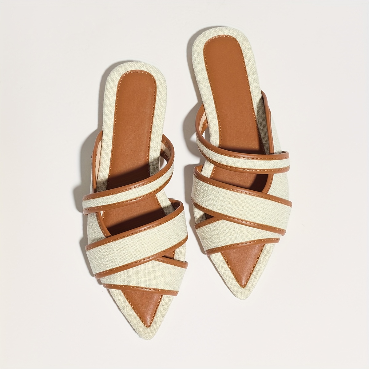 TEMU Sandali basse da donna , facili da indossare, con punta , scarpe da donna