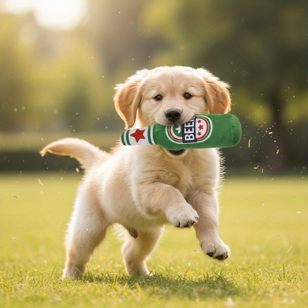Wine Bottle Shaped Squeaky Dog Toy for Small Dogs