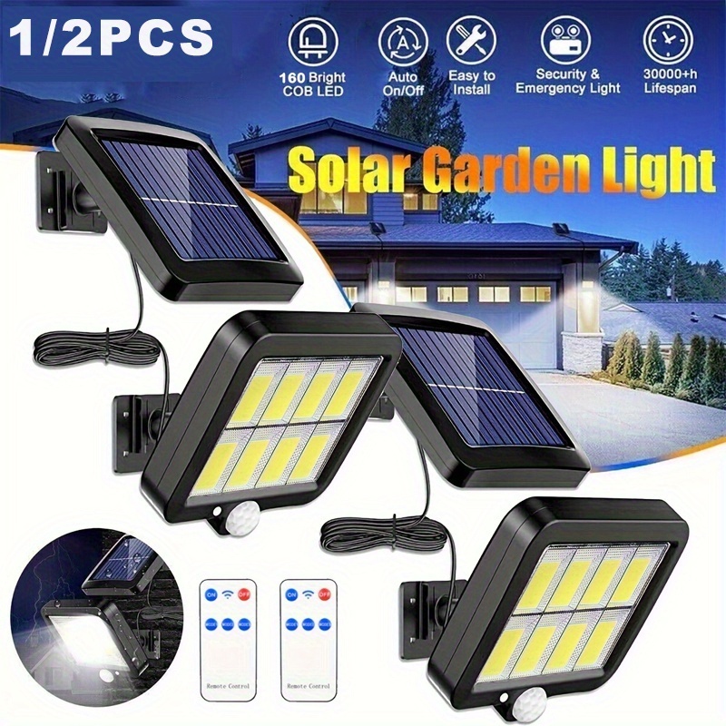 Solar Außenleuchten Für Garage – IP65, 153 LEDs, 3 Modi, 4,8m Kabel, Bewegungsaktiviert