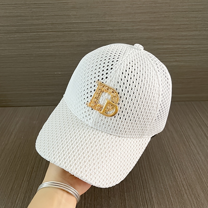 TEMU Men's Hats, Summer Thin Mesh Peaked Caps, Women's D Letter Baseball Caps, Outdoor Travel Casual Sports Hats, Sun Visors