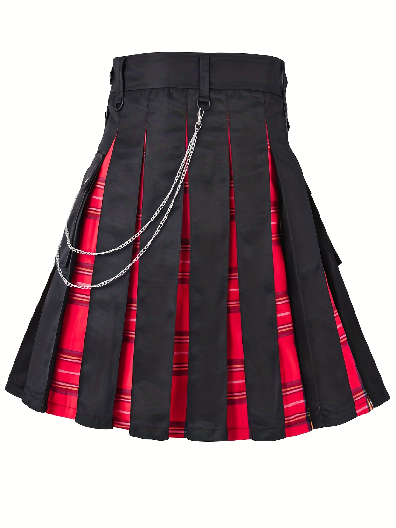Kilt écossais Pour Homme - Carreaux Classiques - Jupe Streetwear Confortable - Poches Cargo - Pour Highland, Quotidien - 11