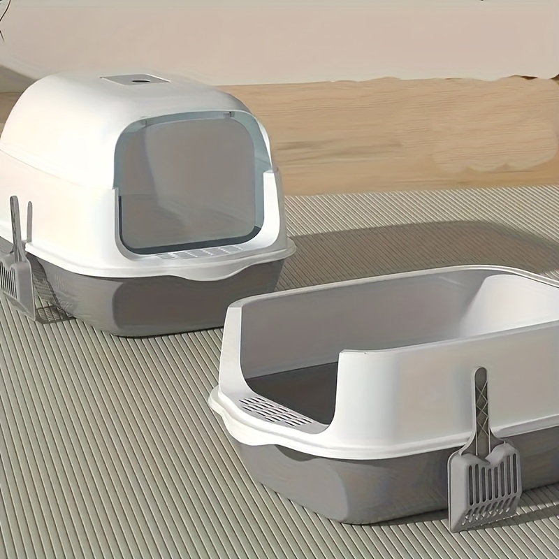 Enclosed Cat Litter Box With Integrated Scoop, + Pp, Hooded Design For Small To Medium Cats - Leak-proof