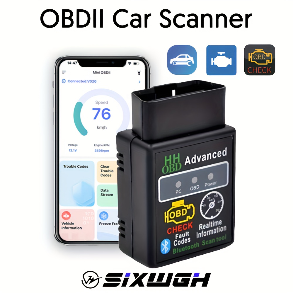 Wireless Vehicle Scanner, Ble Obdii Diagnostic Tool For Auto , Engine Error Code Reader For And Trucks, Complimentary App For Ios And , Without Battery