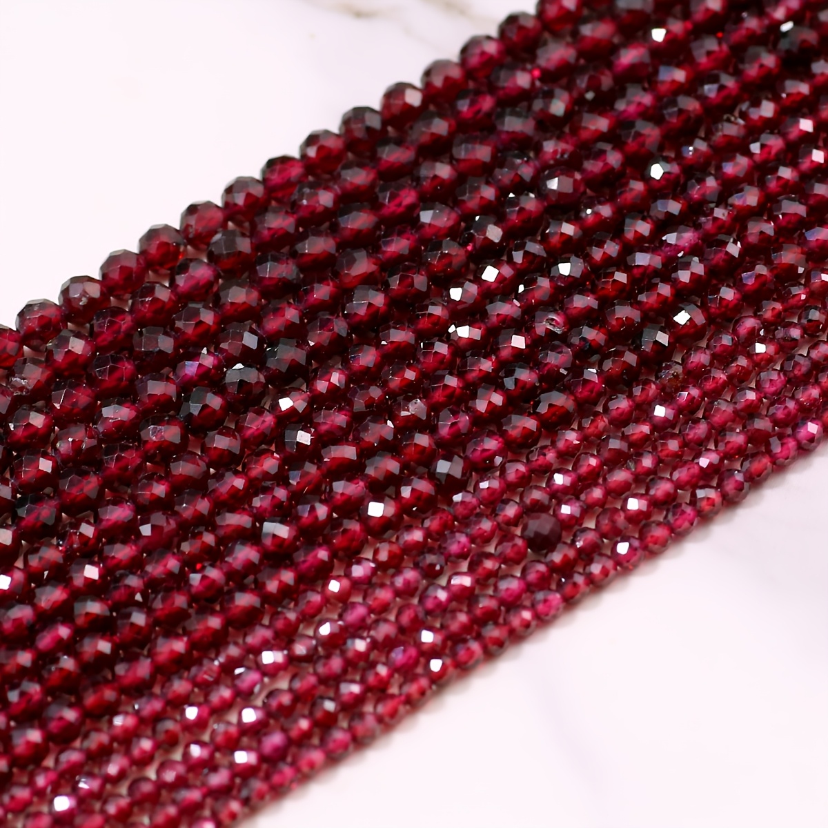TEMU Perline di naturale da 127/176 pezzi - 2/3mm sfaccettate adatte per infilatura e , perline grezze con perforati per creazione di gioielli fai da