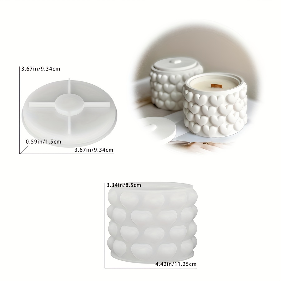 E-shop DIY-Tonform, herzförmige Kerzenbecher-Dekorationsform, -Tisch, herzförmige Blumenvase, Aromatherapie-Tropfkleber-Gips-Silikonform
