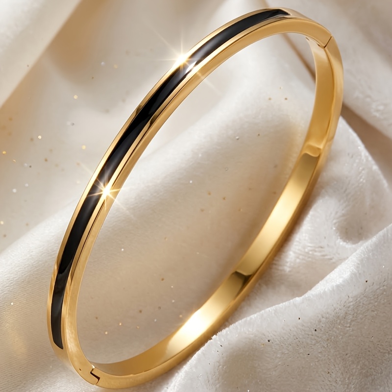 3pc Influencer-Style Stainless Steel Bangle Set, Ideal for Gifting