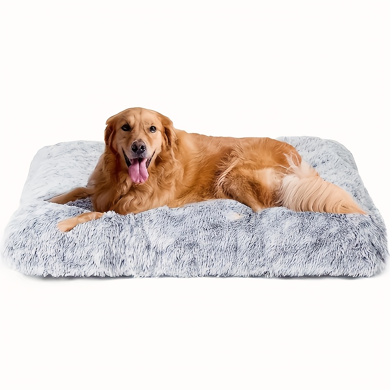 TEMU 1pc Tapis de Caisse pour Chien et Coussin pour Chat Extra Large Doublé en Peluche - Lit pour Animal en Polyester Épais et Chaud, Adapté à Toutes