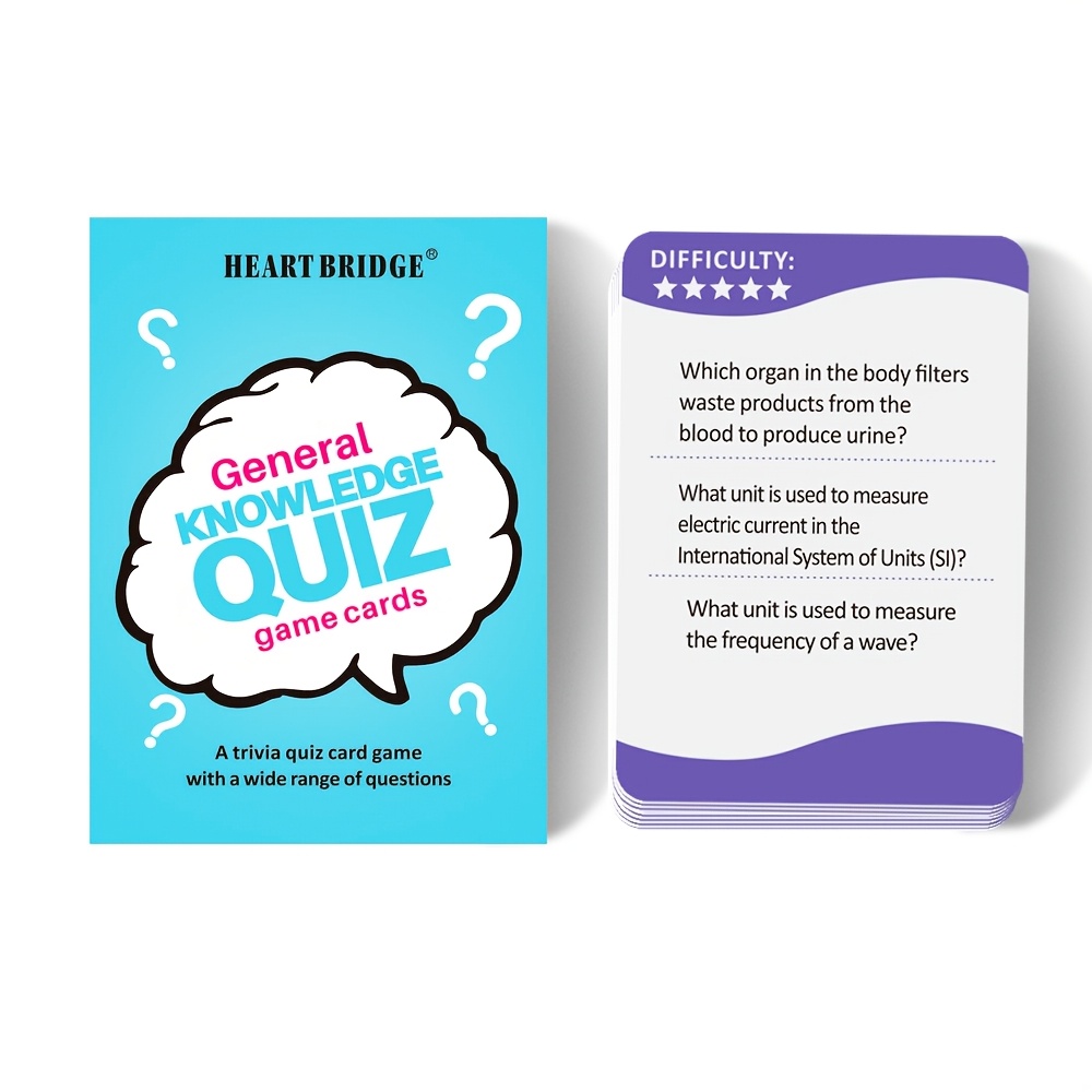 HEART BRIDGE Knowledge Trivia Card Game with 150 Fun Questions