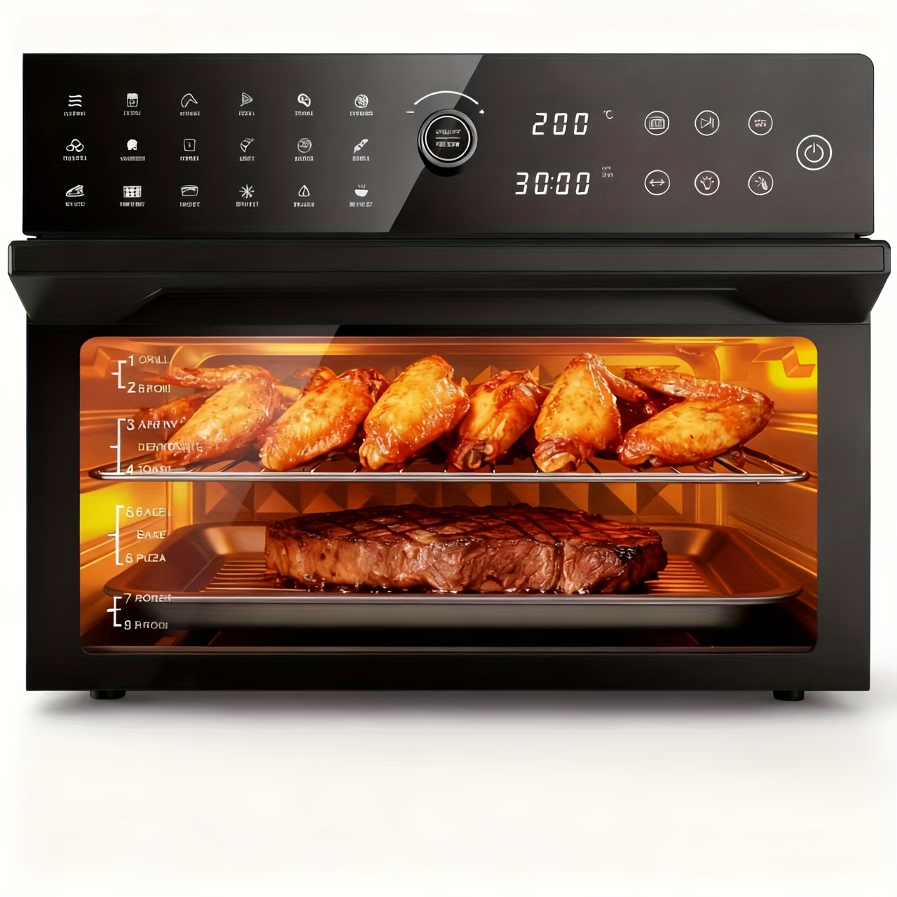 TEMU Extra-large 31.68-quart Air Fryer | Fryer Oven And - 20-in-1 Convection Oven, 13-inch Pizza Pan, 6 Included Additions, , High-powered , 360&deg; Air Circulation, Healthy And Food 1800w