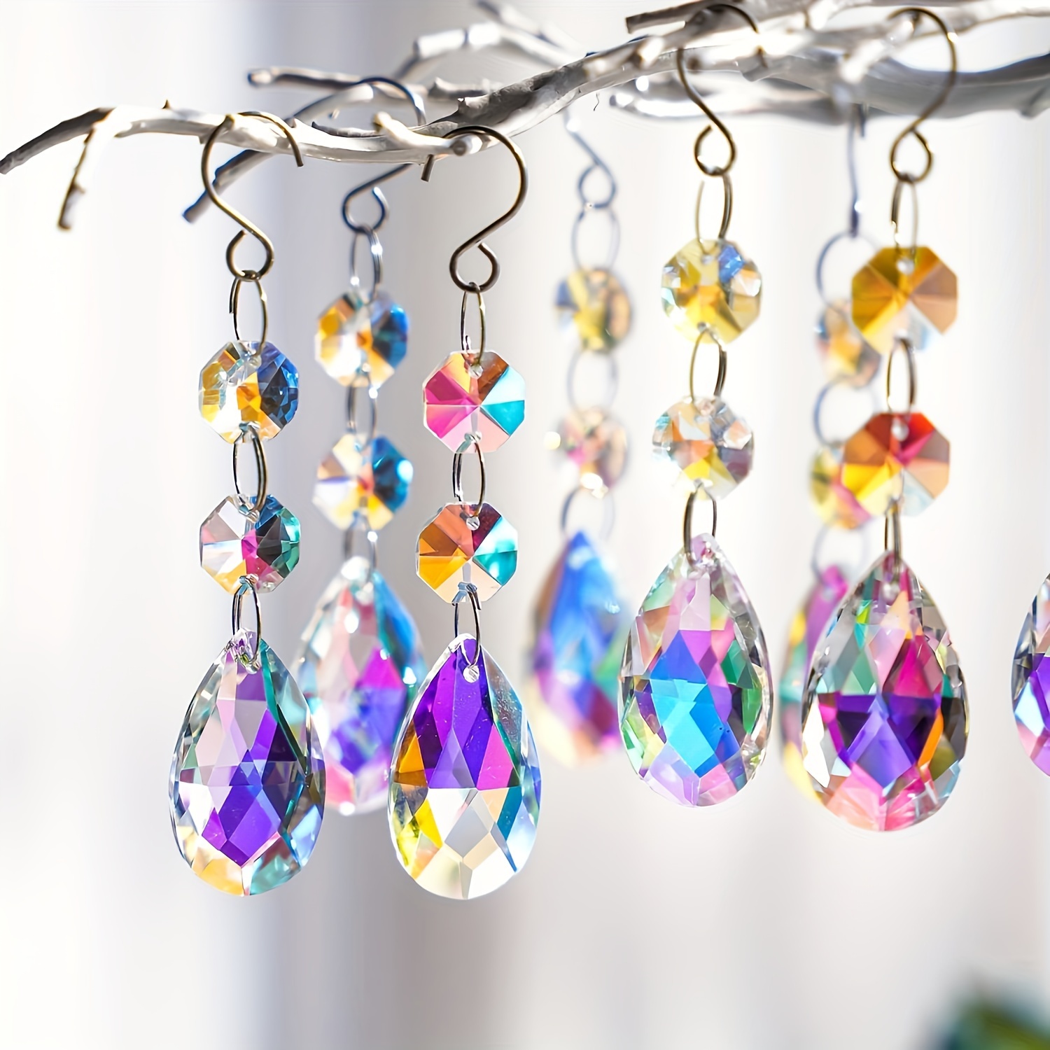 

5/10-piece Crystal Sun Catchers For Windows - Rainbow Maker Pendants, Perfect For Home Decor, Autumn Ambiance, And Gifts For Girls - Ideal For Weddings & Thanksgiving