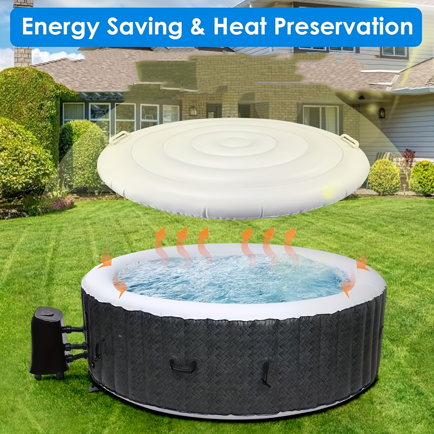 

Energy Saving & Heat Preservation Pool Cover With Handles - Pvc Material