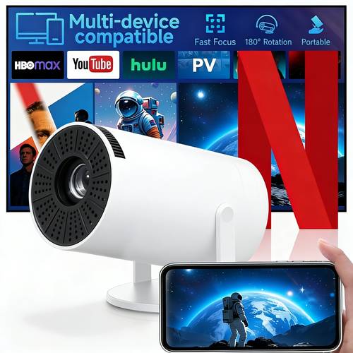 item picture Home Portable Projector, Mini Projector, Compatible with Multiple Devices, Smartphone Projector, Suitable for Home Theater, Camping, Office, and , Plug-and-Play for Smartphones/Tablets/Media Devices