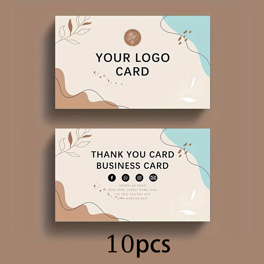 TEMU 10//100 Custom Matte Business Cards - Personalized Thank You Cards And Invitations For Small Businesses, Logo And Photo Printing Options,