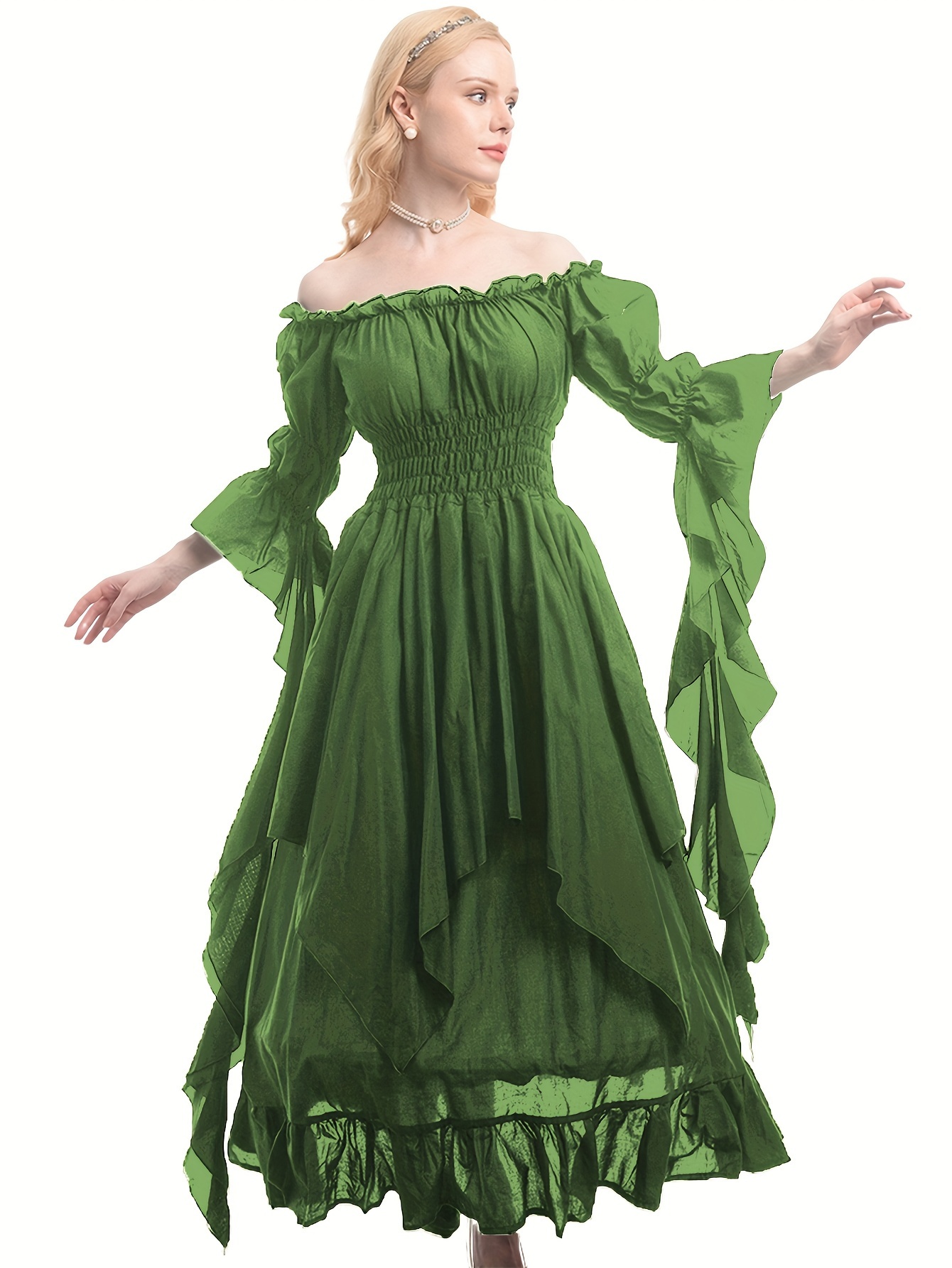 Waist Adjustable Vintage Dress Women's Medieval Renaissance Dress - Plus  Size Fairy Elf Viking Costume For Halloween, Cosplay & Renaissance Faires  Renaissance Fair Outfit