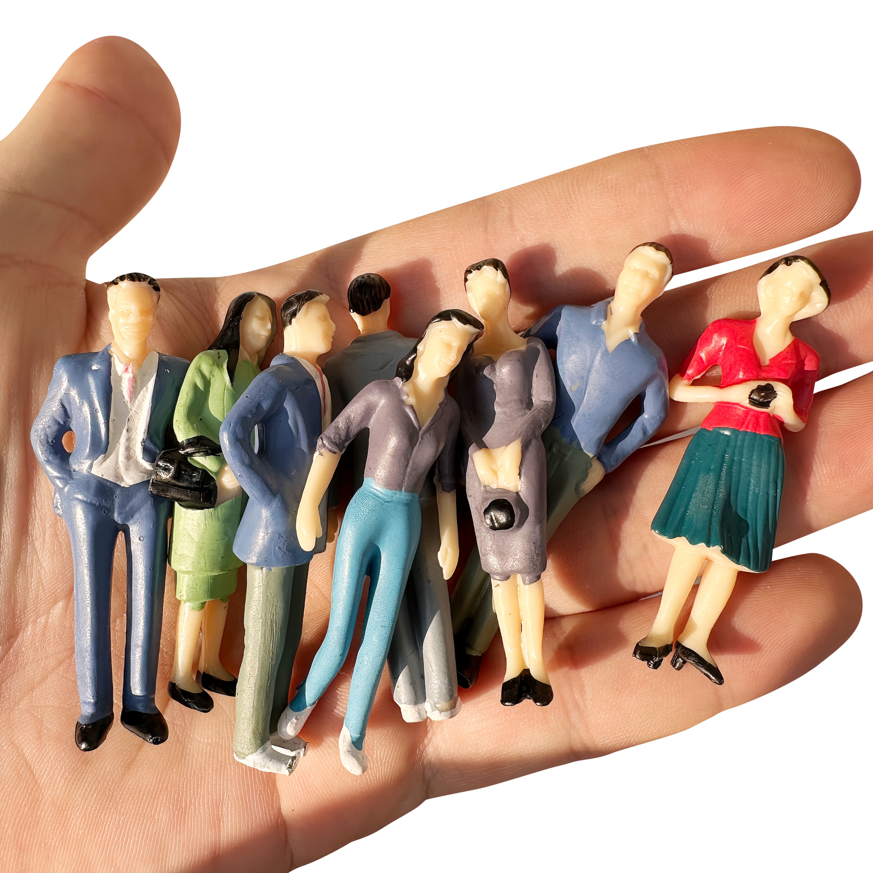 10 قطع من * الصغيرة الملونة لديكور القطارات النموذجية والمناظر الطبيعية،  مقياس HO 5.33 سم، متعدد الألوان، سهل التخزين، ABS غير سام، يعزز المهارات  الاجتماعية، مثالي لهواة الأعمار 18 فما فوق, image size:3024x3024