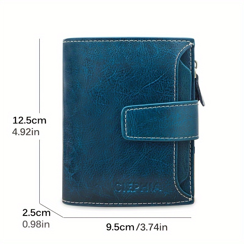 Womens Rfid Blocking Wallet Genuine Leather Tri Fold