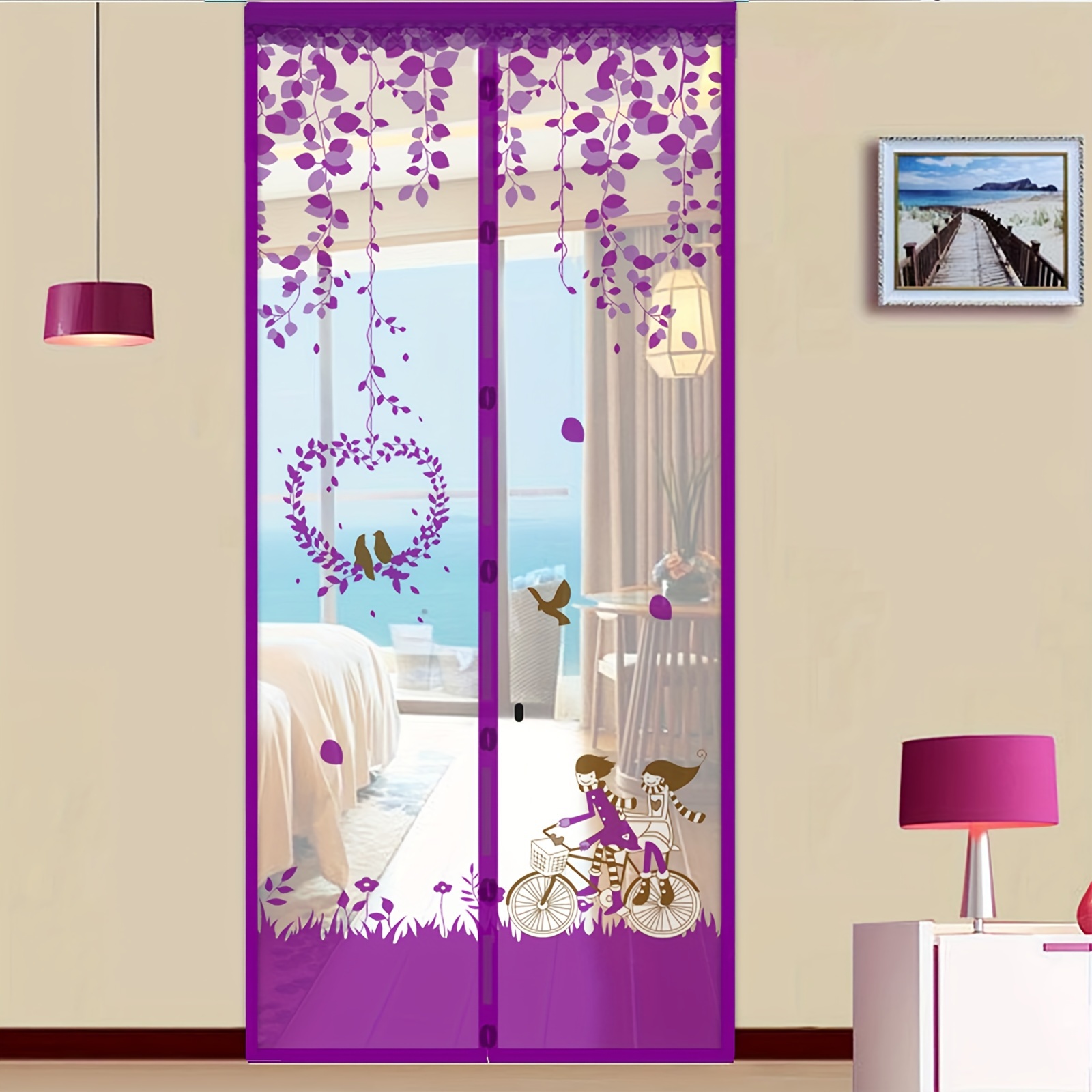 Image of Magnetic Screen Door, Heavy Duty Self-sealing Mesh Barrier, Insect-proof, Safe For Pets And Children, Dimensions: 35.43" X 83"
