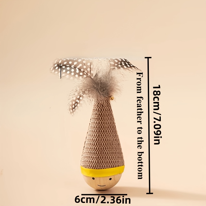 Dotocook Cat Toy: The Self-amusement Companion. A Feather-topped Wobbler Toy And Indoor Wand—providing Exercise And Entertainment For Cats Of All Breeds And Sizes. A Durable Cat Toy, Without Battery