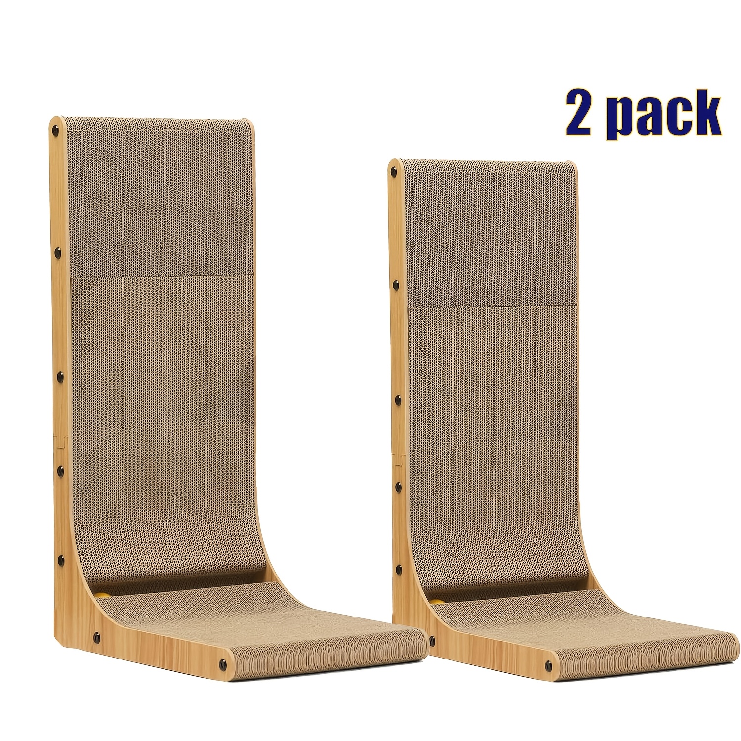 TEMU Cat Scratcher, L Shape Cat Scratch Pad Wall Mounted, Cat Scratching Cardboard With Ball Toy For Indoor Cats, Large Size