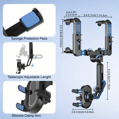 universal car phone mount holder adjustable retractable rotatable holder for compatible with 4 0 7 0inch mobile phones