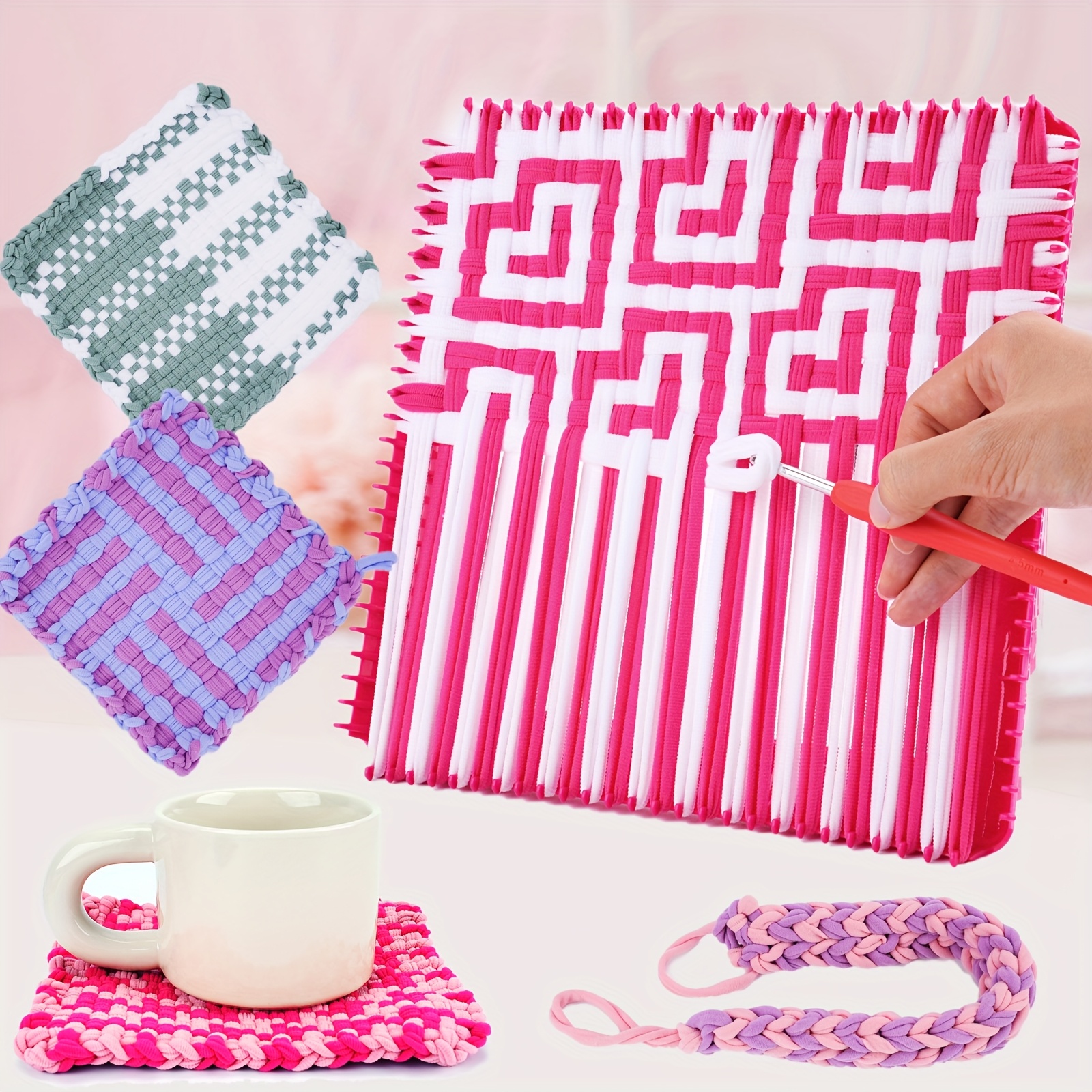 

10" Potholder Weaving Kit Toys For Kids, Adults, Beginners, Diy Crafts Projects With Random Colors, Perfect Gift For Christmas And Easter