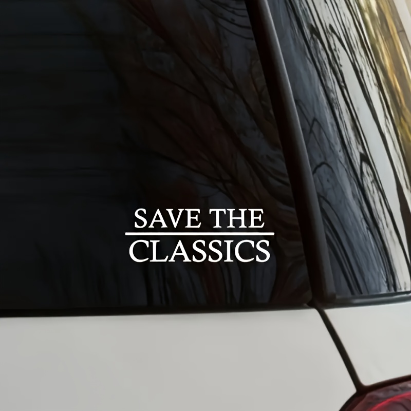 Image of 1pc " The For Classics" Vinyl Decal For Cars - Measuring 14.99x5.08 Cm, Waterproof And Resistant To Sunlight, Perfect For Classic Vehicles, Trucks, Motorcycles, Doors, Windows