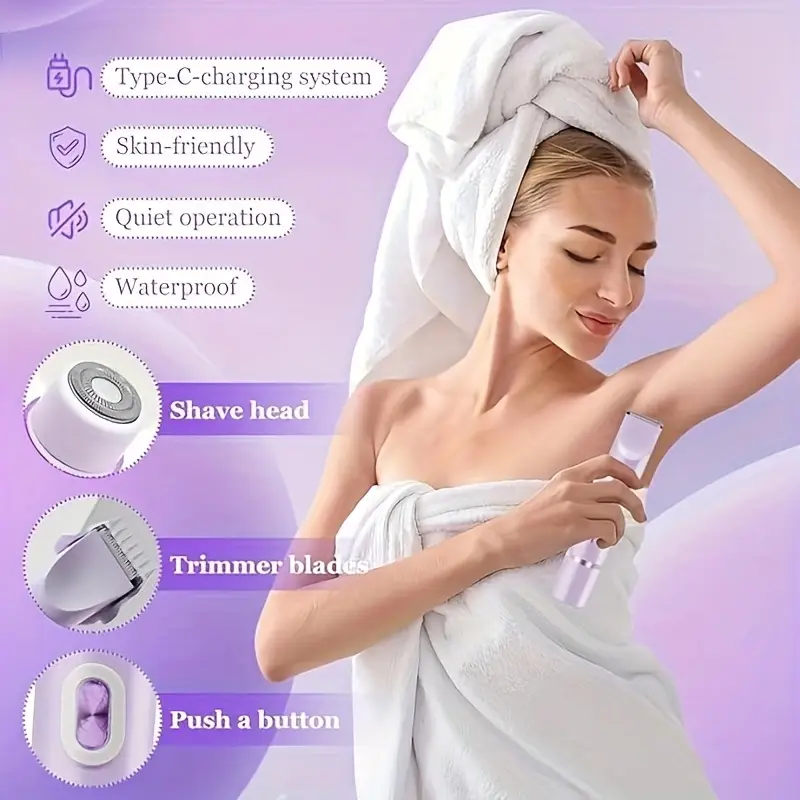 womens bikini electric 2in 1 dry wet bikini and facial usb rechargeable for bikini under legs face portable durable womens gift Product details 6