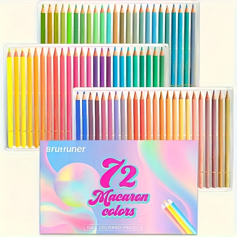 TEMU 50/72 Colors Macaron Colored Pencils Artist Drawing Colored Pencils Set Cork Oil Pastel Colored Pencils For Shading Sketching Drawing Gift