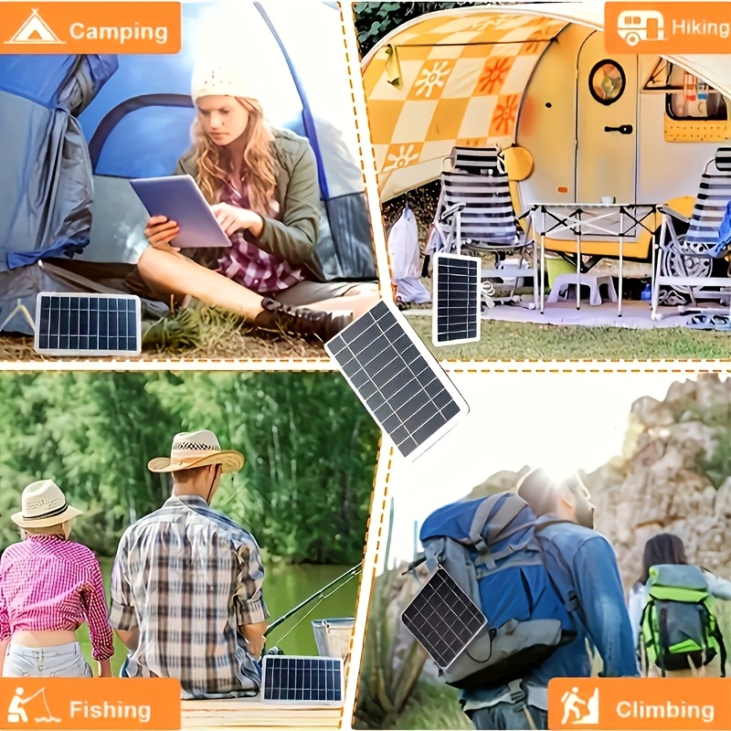 1 portable solar panel usb charger for camping travel and emergencies for flashlights and fans details 3