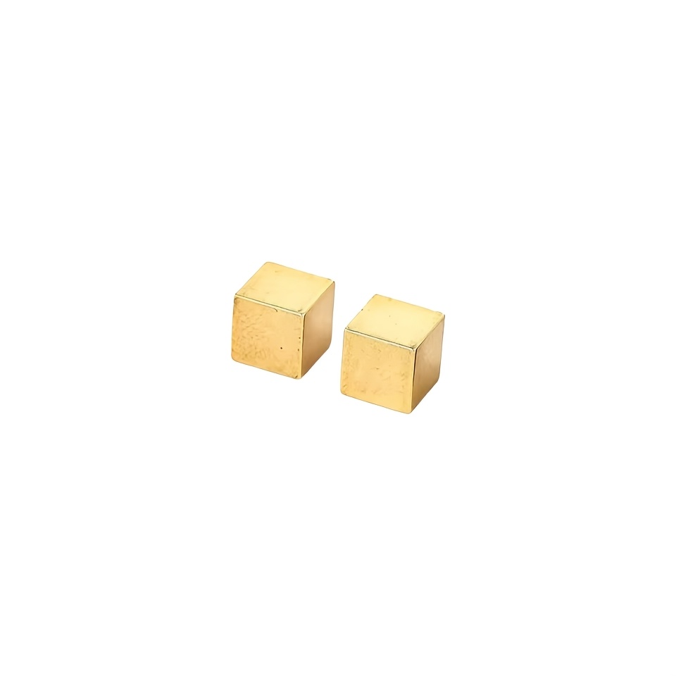 TEMU 2pcs 10mm Solid Unfinished Brass Cube Figurines Miniatures Educational Density Experiment Science Teaching Props Collectible Decoration Crafts