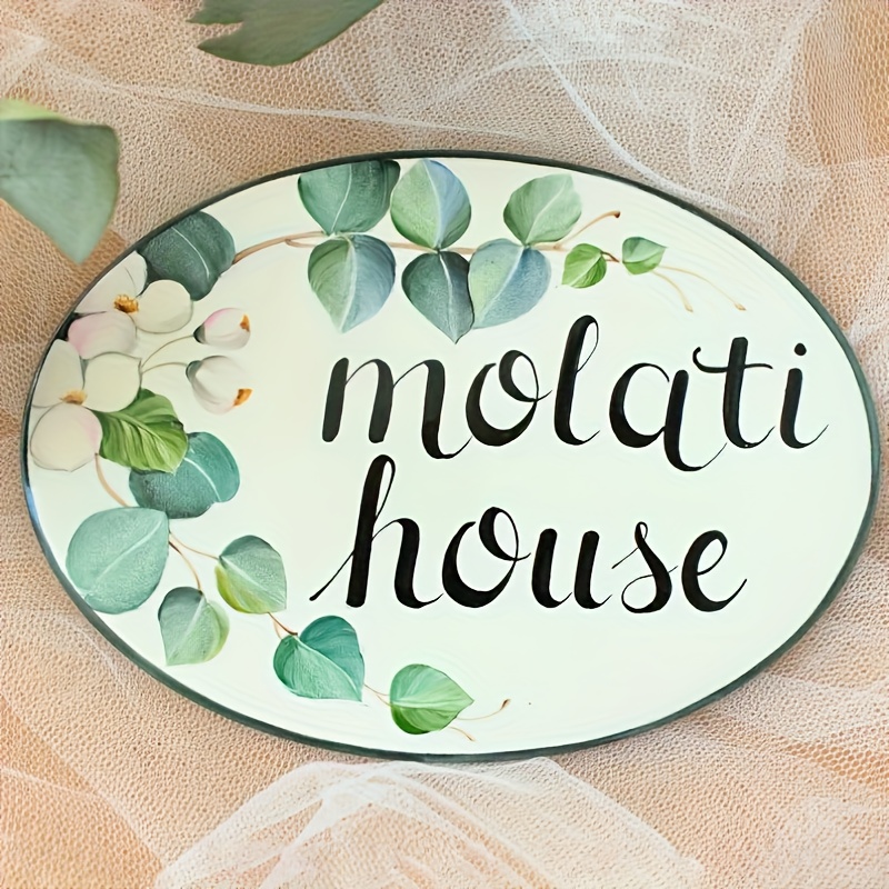 TEMU 2d Flat, Personalized House Number Sign With Name & Number - Custom Acrylic House Plaque Suitable For /outdoor Address Plate, Wall-mounted House