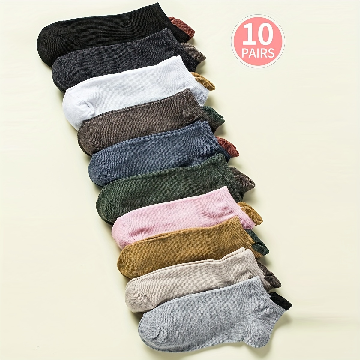 

10 Pairs Of Girls' And Teenagers' Shallow Low-top Sweat-absorbing Couples' Japanese Ear-tie Socks