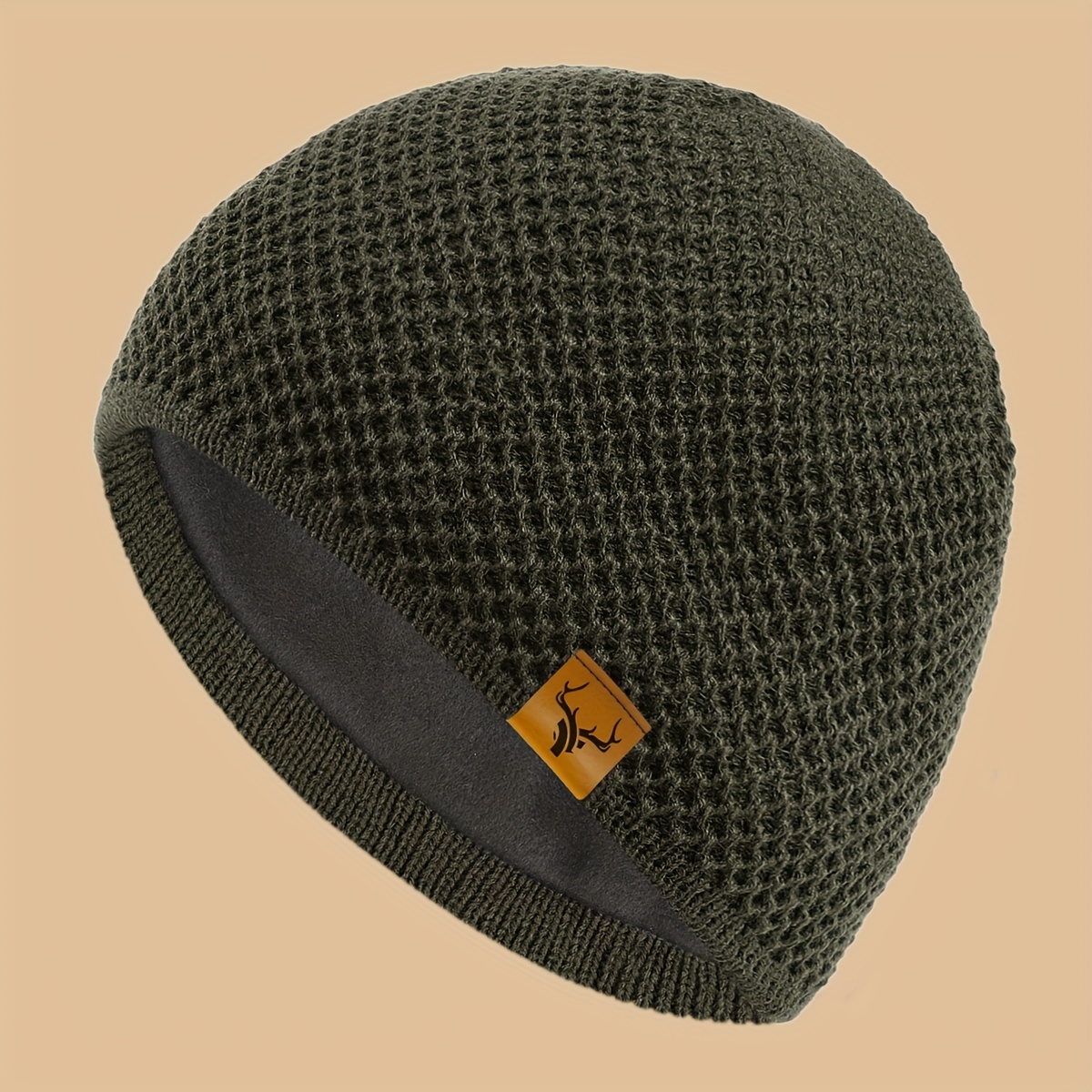 TEMU 1pc Thermal Winter Beanie Hat - Thick Plush-lined Cold Weather Ski , Fit For , Lightweight Warm Beanie For Skiing, Hiking, Hunting, Halloween,