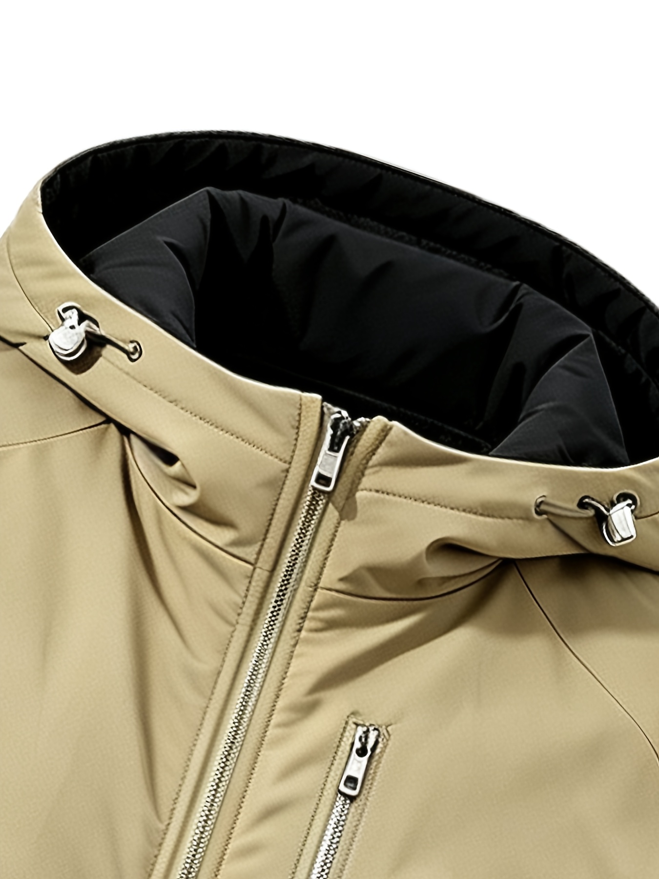 Men's Hooded Padded Winter Jacket with Quilted Design