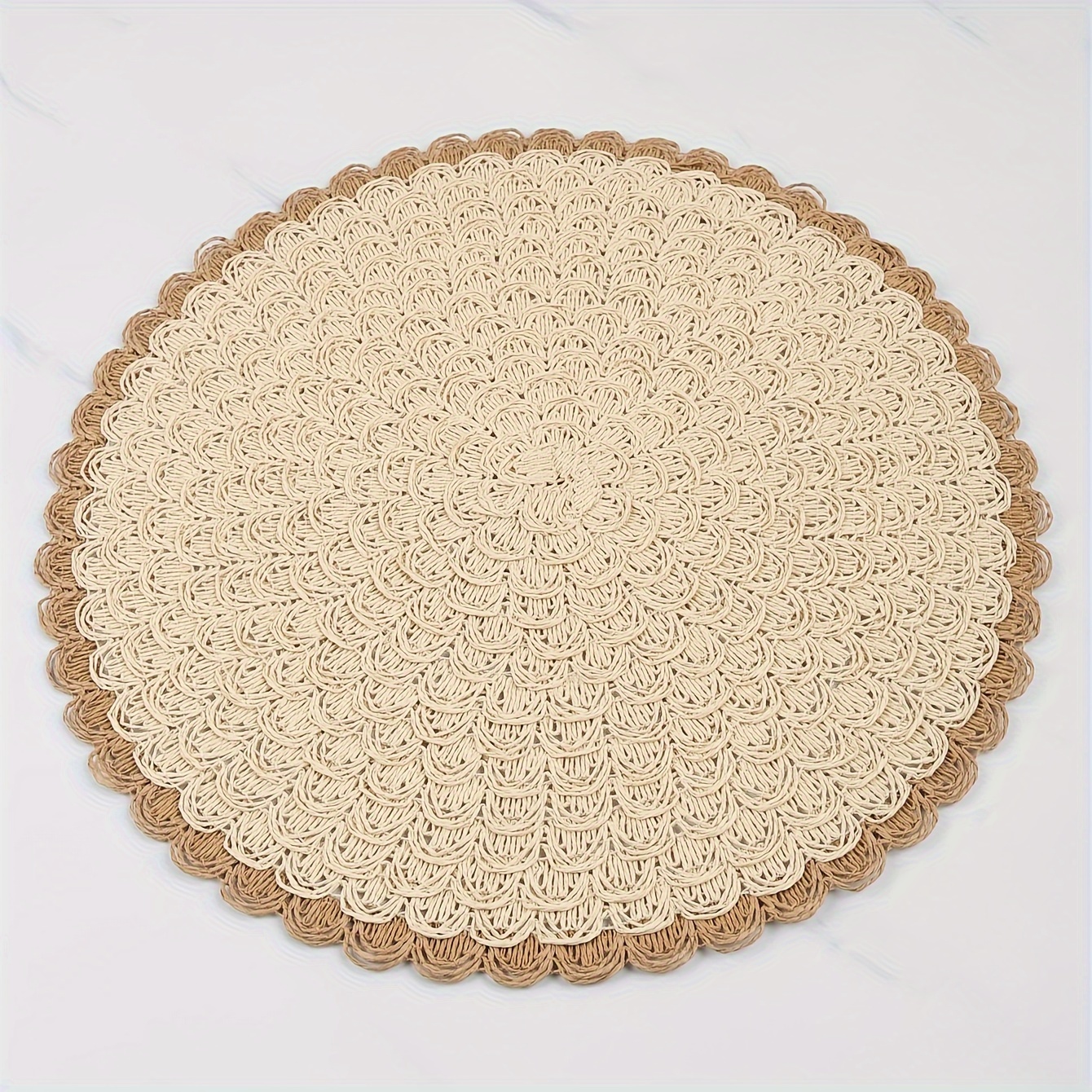 

4pcs Set Boho Chic Woven Linen Round Placemats - Non-slip, & Easy To Clean For Dining, Home Decor, Kitchens, Restaurants, Weddings, Parties & Farmhouse