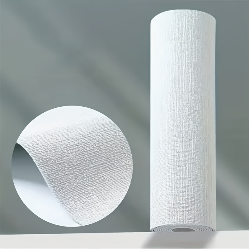 Image of 1 Roll 20m White Xpe Wallpaper (1.5mm Thick) - Self-adhesive 3d Three-dimensional Renovation Wall Stickers For Living Rooms, Bedrooms, Corridors Background Walls