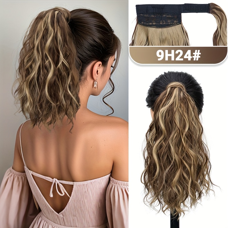 Synthetic Wig With Curly Ponytail Short Water Ripple Fake Ponytail Hair Extension Invisible Mesh , Hairpieces Suitable For Women' Wear