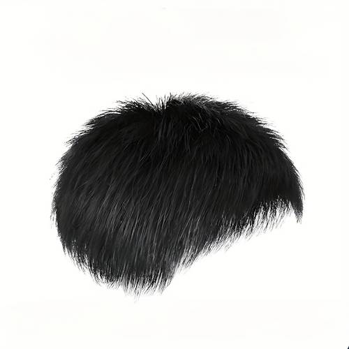 mens breathable irregular length short wig featuring a top hairpiece for crew cuts suitable for male wearers