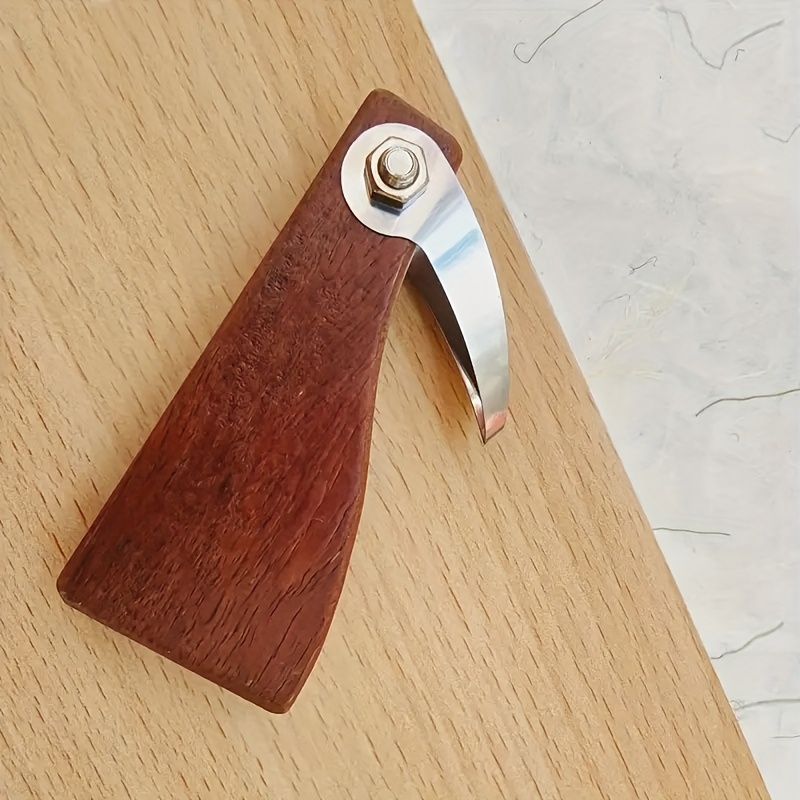 1pc, Wooden Handle Ceramic Carving Tool, Wooden And Stainless Steel Ceramic Carving Tool, Multifunctional Carving And Scraper, Diy Ceramic Texture