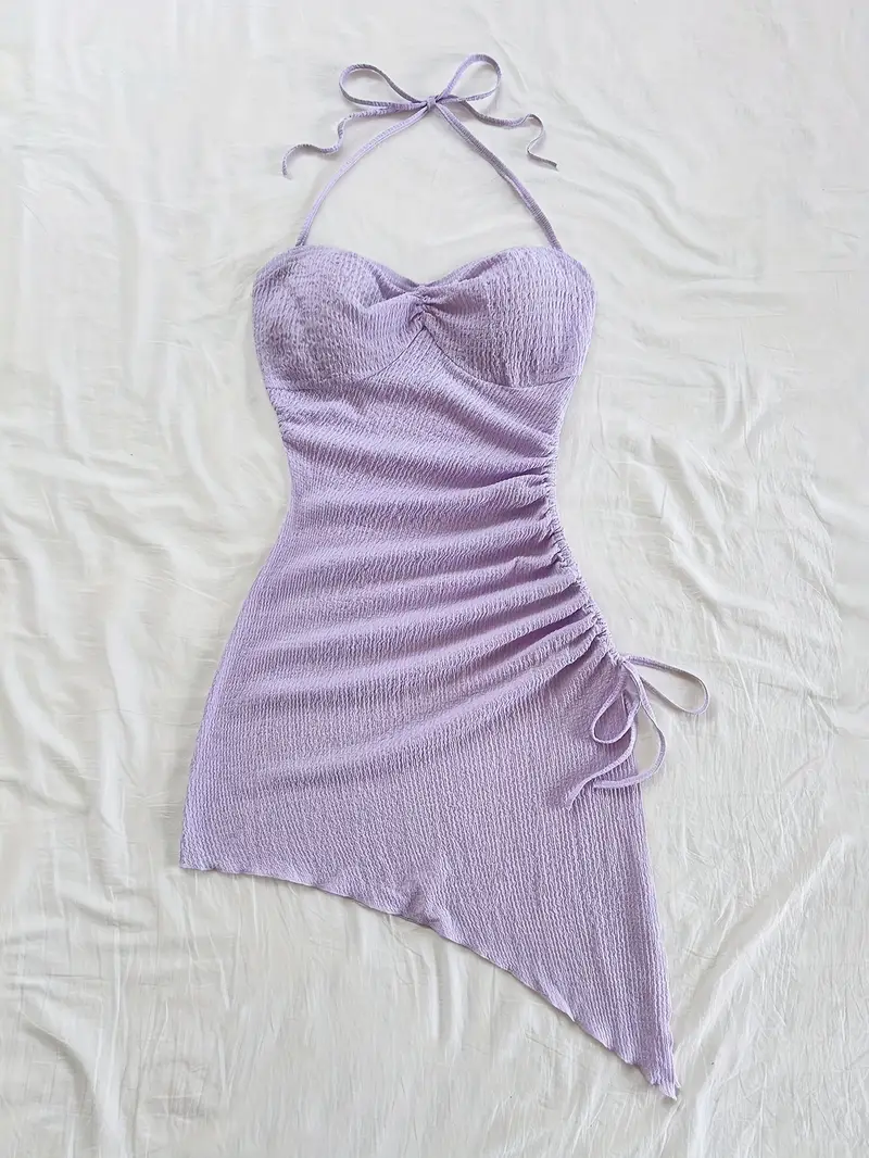 womens lilac lavender semi sheer like asymmetrical hem dress - Temu womens lilac lavender semi sheer like asymmetrical hem dress - Temu