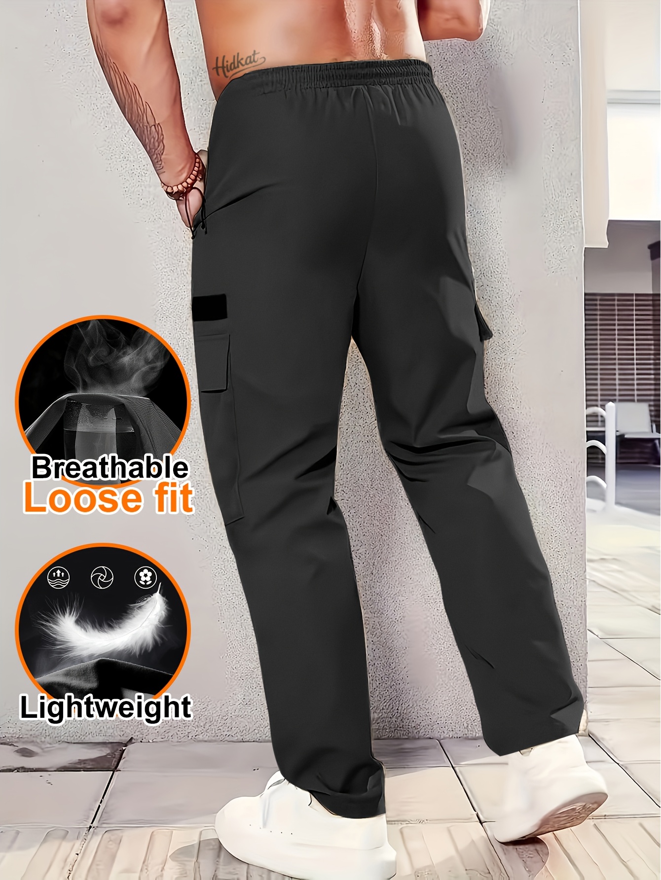 Men's Outdoor Loose Cargo Pants with Multiple Pockets
